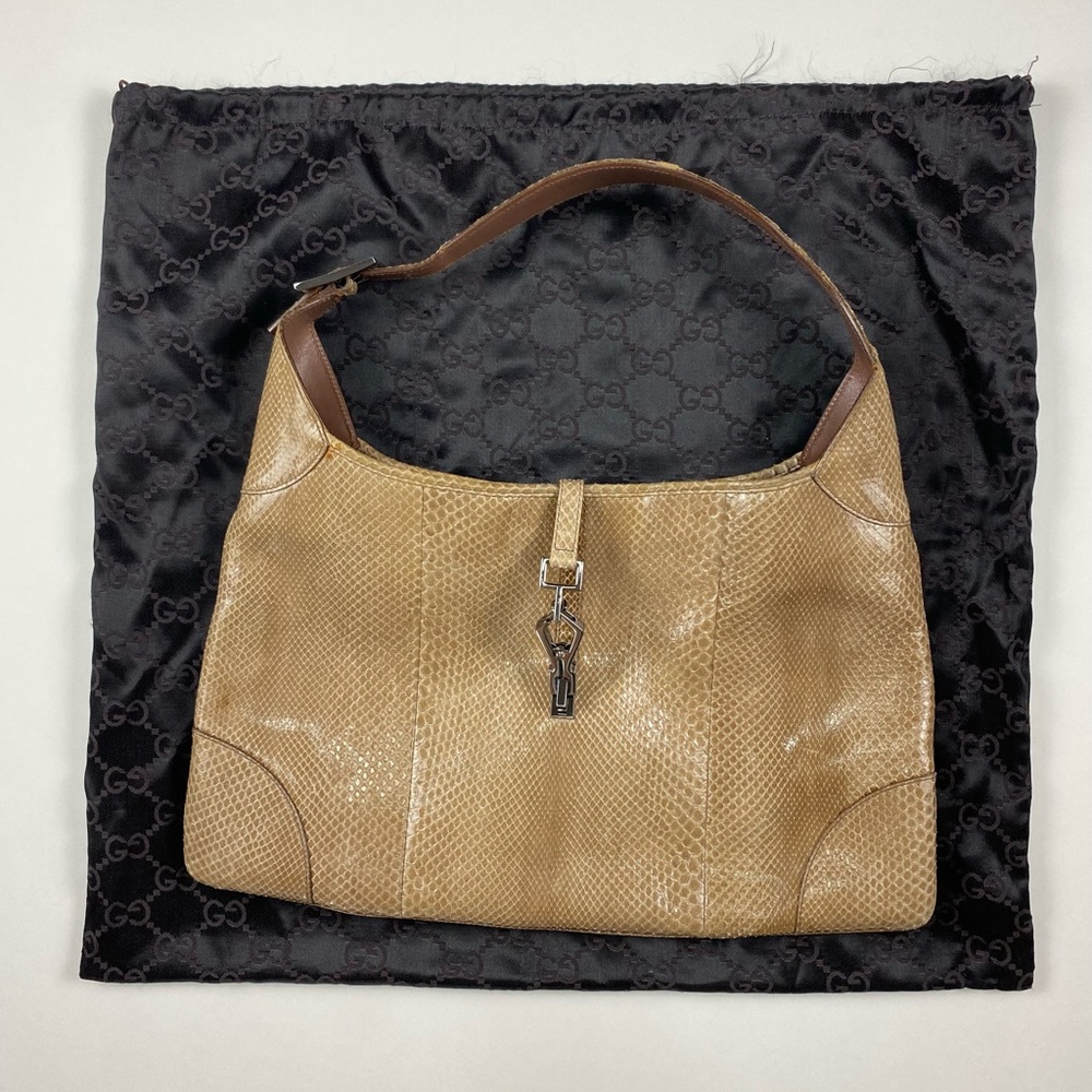 Gucci Tan Python Shoulder Bag